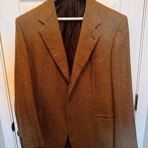Brioni Tan Checked Sport Coat - 48L - MINT